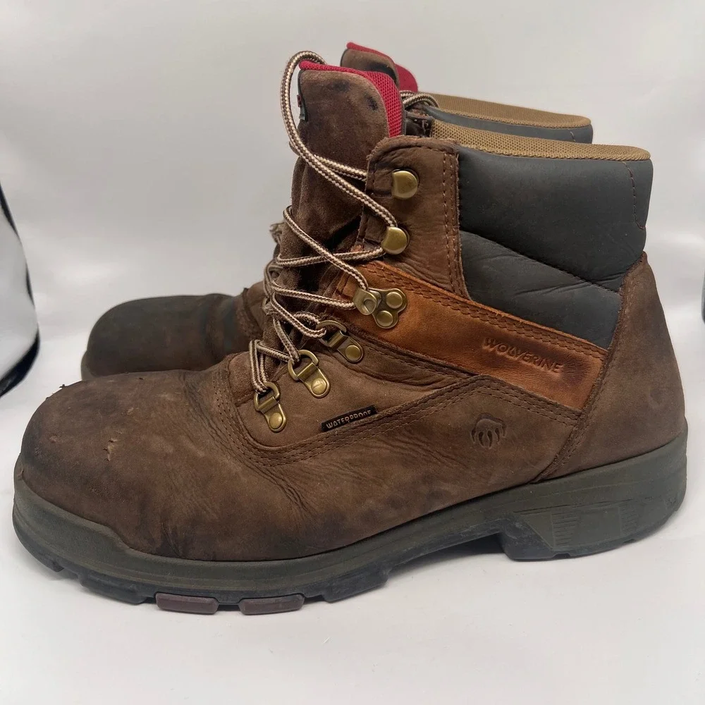 Wolverine EPX Waterproof Composite Toe Work Boots Mens 12 Brown Leather W10314